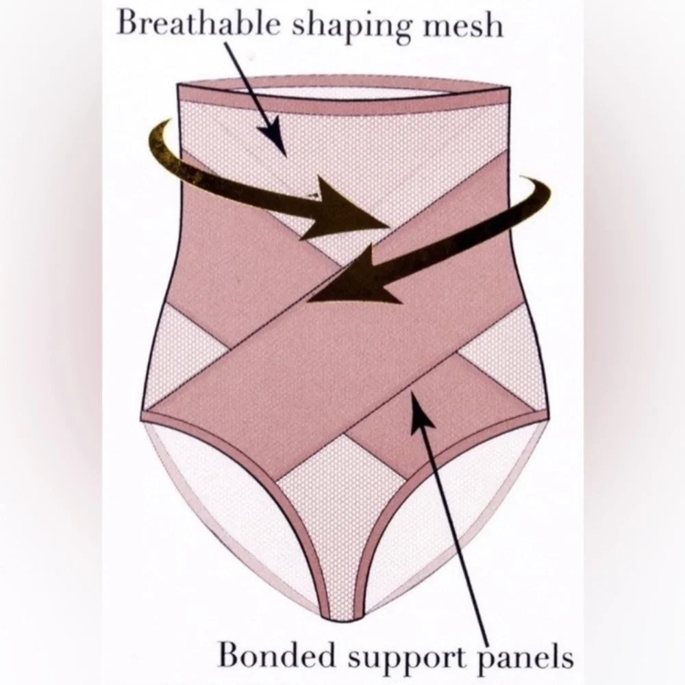 Rachel Roy NWT Shaping Thong High Rise Panty With Tummy Support in Mocha Size M